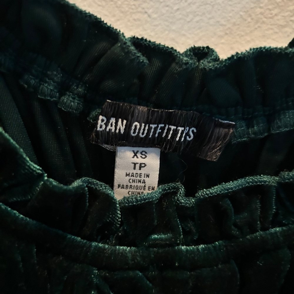 Urban Outfitters Dark Green Velvet Top